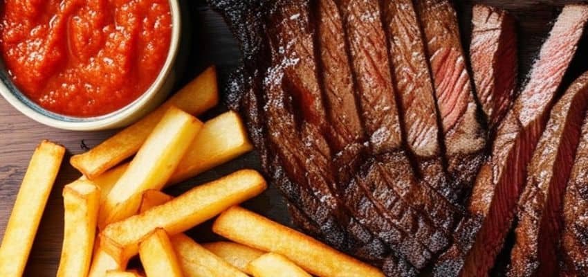 Receta de filete de res con yuca frita