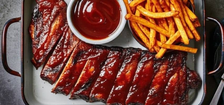 Costillas de cerdo con salsa barbacoa