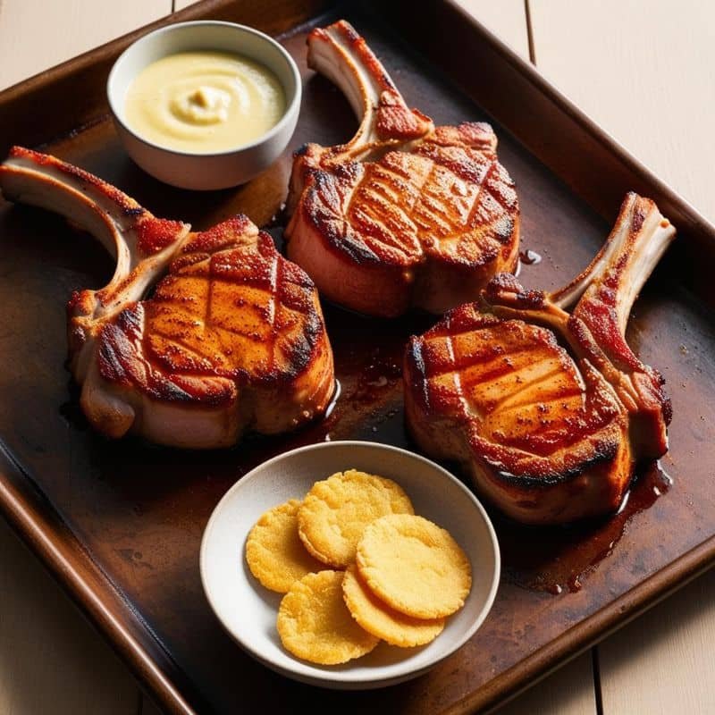 Receta de Chuletas de cerdo jugosas con salsa agridulce